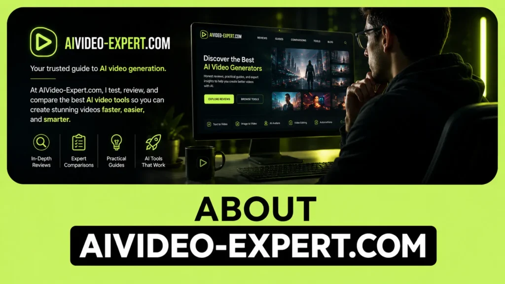 About AIVideo-Expert, an AI video platform covering tools, reviews, and guides
