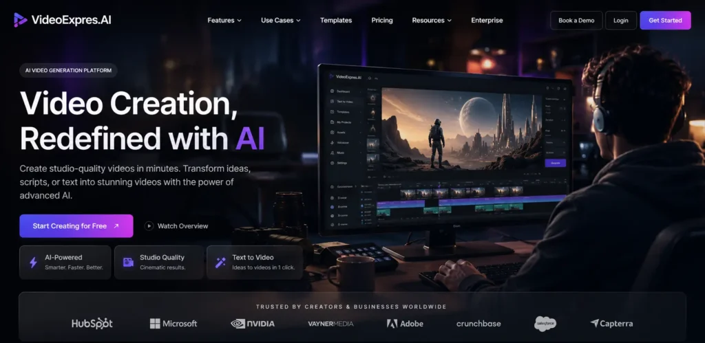 VideoExpress AI Review overview showcasing the VideoExpress.ai dashboard, AI video generation features, key benefits, pricing, and workflow.